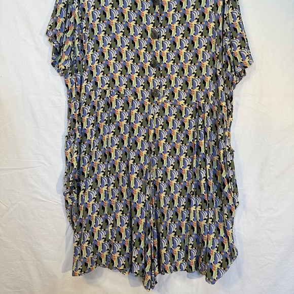 FLAX  by Jeanne Englehart Geometric Short Sleeve Jumpsuit  Large - Picture 2 of 8